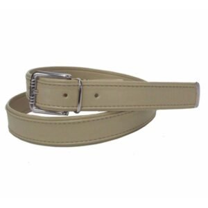 Cinturón de piel beige